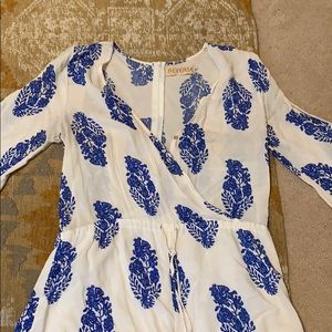 Hello Molly navy/white romper. Size M